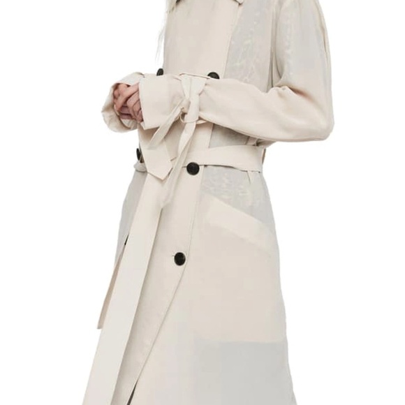 NWT Allsaints Bria Trench Oyster White Beige - Picture 3 of 8